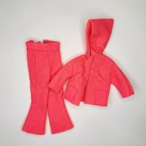 Vintage 1960s Barbie Doll Clone Neon Pink Sweater And Pants Soft